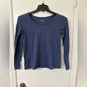 LOFT Long Sleeve T-Shirt Blouse - Blue Size S